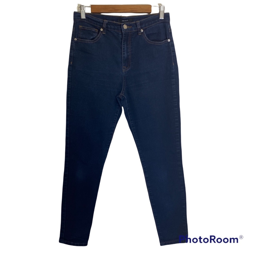 High Waisted Dark Blue Skinny Jeans- Forever 21 size 8